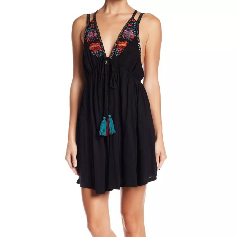 Free people embroidered sheath mini dress